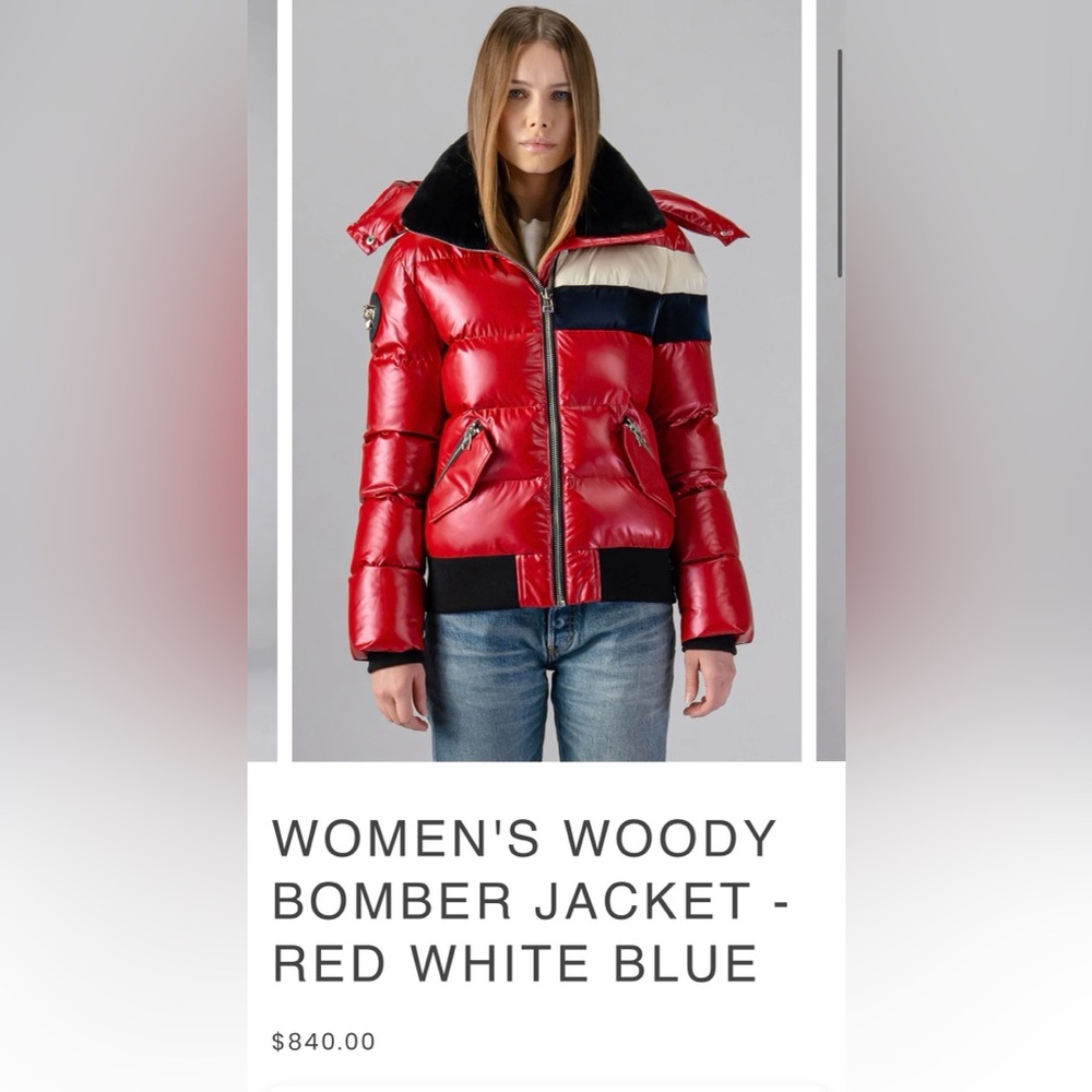 Women's Woodpecker Red Puffer Bomber Jacket